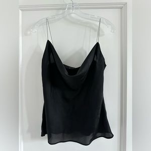 Black silk cami top